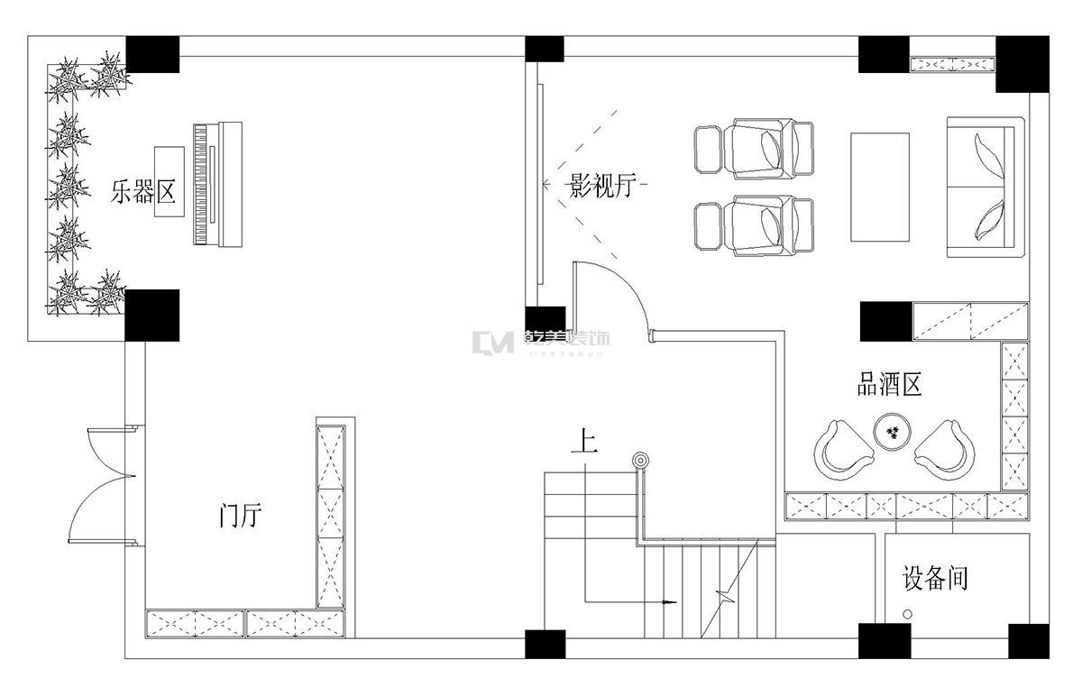 中铁水岸青城别墅装修设计平面布局图