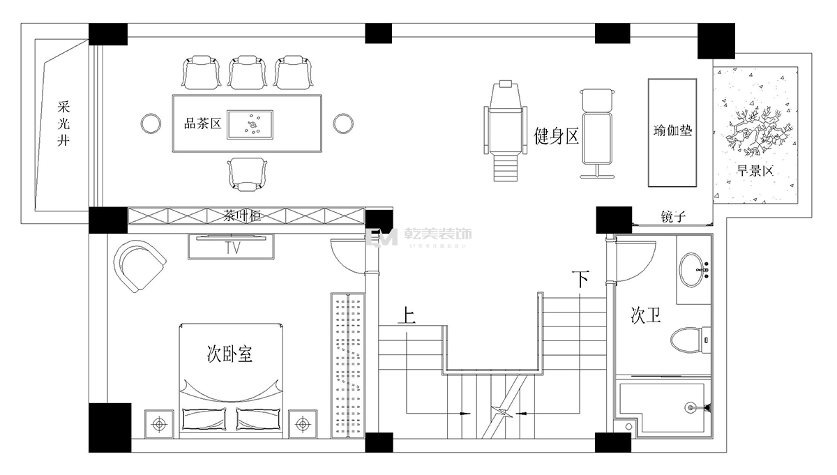 中铁水岸青城别墅装修设计平面布局图