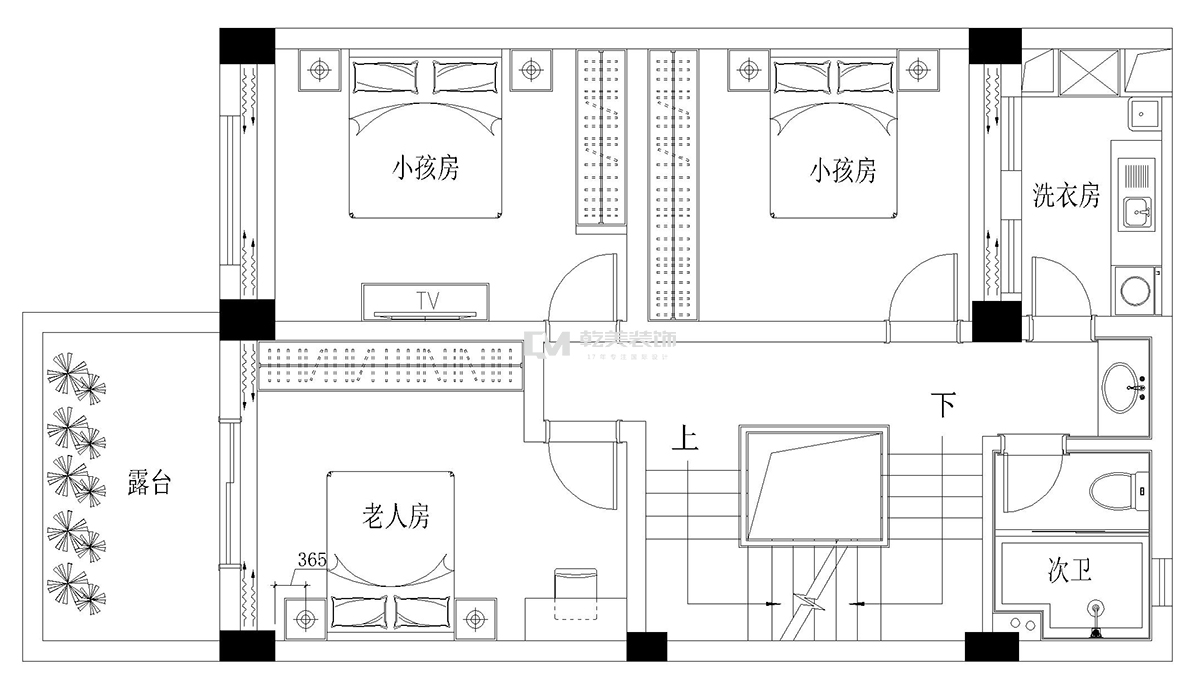 中铁水岸青城别墅装修设计平面布局图