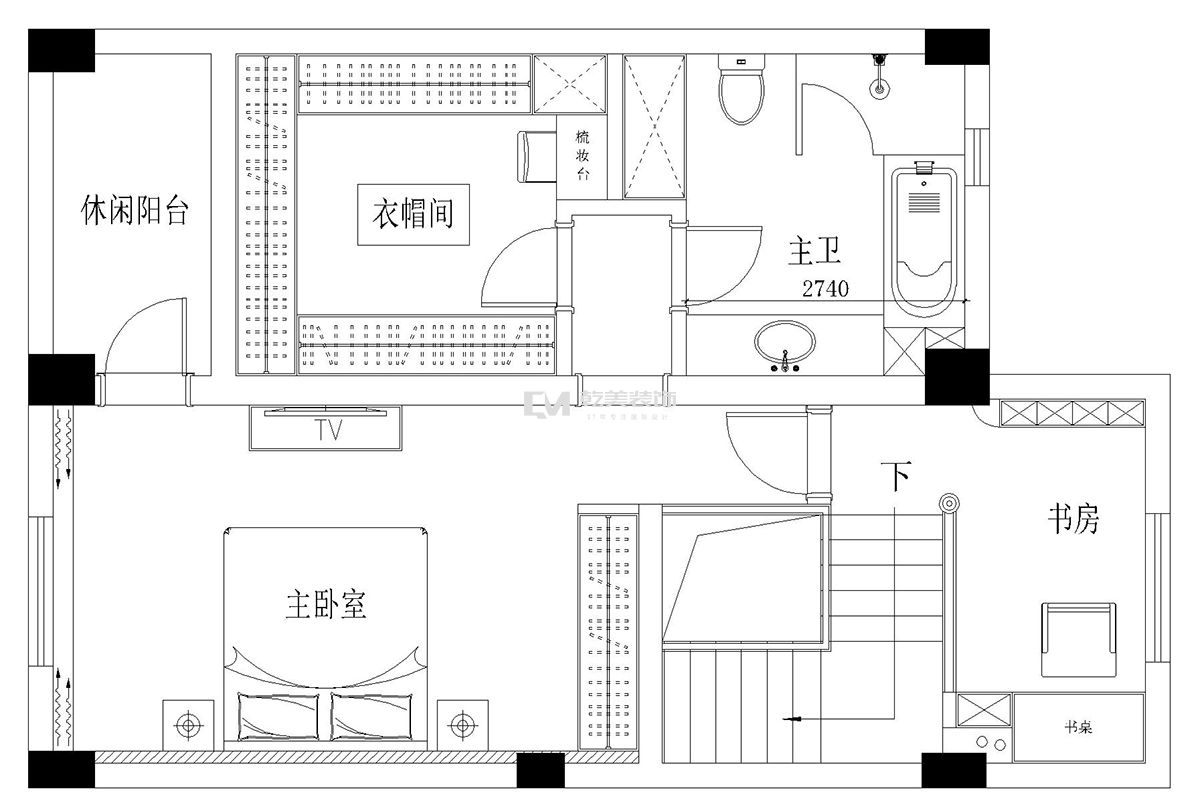 中铁水岸青城别墅装修设计平面布局图