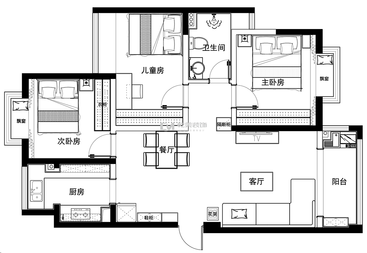 94㎡都铎城邦装修设计《一个空间 两种改造 两种效果》