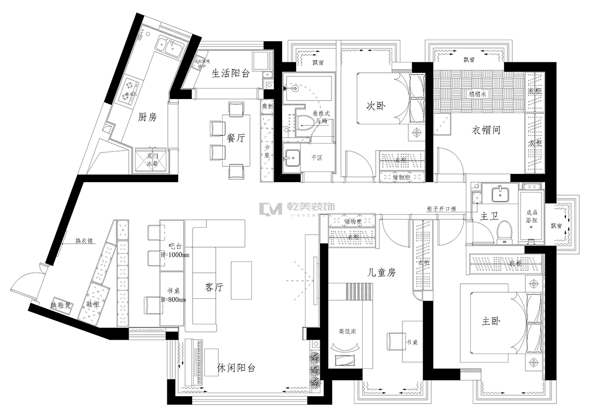润城五福临装修设计平面图
